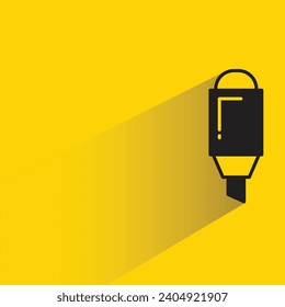 highlight pen icon with shadow on yellow background