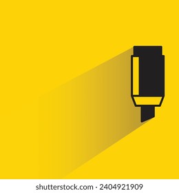 resalte el icono de lápiz con sombra sobre fondo amarillo