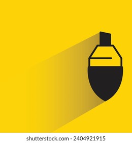 highlight pen icon with shadow on yellow background