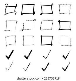 highlight rectangular border set, check marks