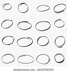 highlight stroke ellipses hand drawn