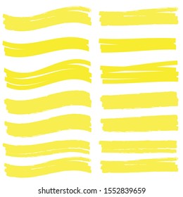 Highlight strokes. Highlight marker pen. Highlight marker stroke