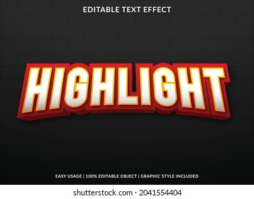 highlight text effect with abstract and bold style use for business logo and brand