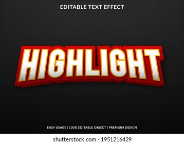 Highlight Text Effect Template Design With Modern And Abstract Style Use For Business Brand And Logo
