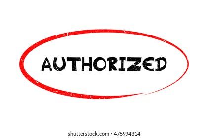 Highlight of typing word " AUTHORIZED " have porous and rough isolated on white background. For making a mark your product using a stamp or seal. Easy to change color. Unique character.