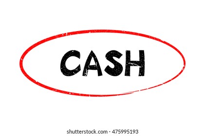 Highlight of typing word " CASH " have porous and rough isolated on white background. For making a mark your product using a stamp or seal. Easy to change color. Unique character.