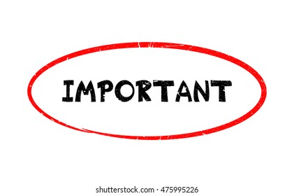 Highlight of typing word " IMPORTANT " have porous and rough isolated on white background. For making a mark your product using a stamp or seal. Easy to change color. Unique character.