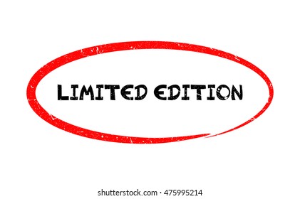 Highlight of typing word " LIMITED EDITION " have porous and rough isolated on white background. For making a mark your product using a stamp or seal. Easy to change color. Unique character.