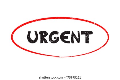 Highlight of typing word " URGENT " have porous and rough isolated on white background. For making a mark your product using a stamp or seal. Easy to change color. Unique character.