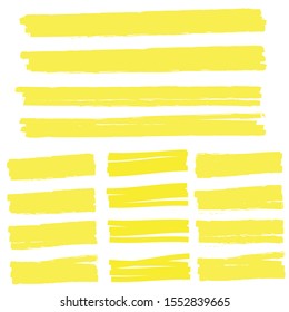 Highlight Yellow Strokes. Highlight Marker Stroke. Marker Pen Highlight