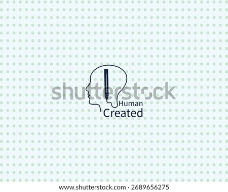 Highlight your originality with the “Human Created” logo – a perfect icon to mark content made by people, not machines.	