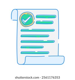 Highlighted Checklist, A paper with a highlighted section and completed tasks.