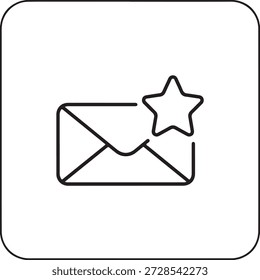 Notificación de correo electrónico destacada aislada sobre fondo blanco, Vector, ilustración