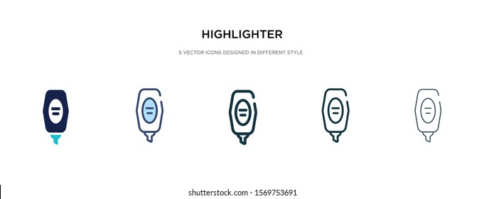 highlighted icon in different style vector illustration. two colored and black highlighted vector icons designed in filled, outline, line and stroke style can be used for web, mobile, ui