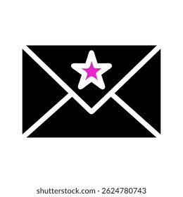 Icono de mensaje resaltado: simbolizando la correspondencia prioritaria con énfasis, Vector