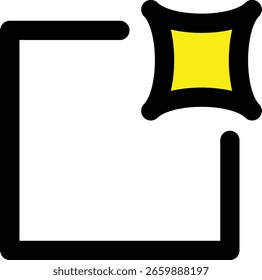 Icono de ventana o marco mínimo resaltado