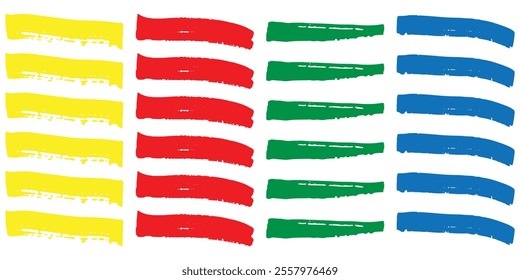 Highlighter brush set. Vector hand drawn brush highlighter marker stripes. Grunge marker highlight underline  vector illustration eps 10.