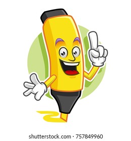 Highlighter character design or Highlighter mascot, perfect for logo, web and print illustration