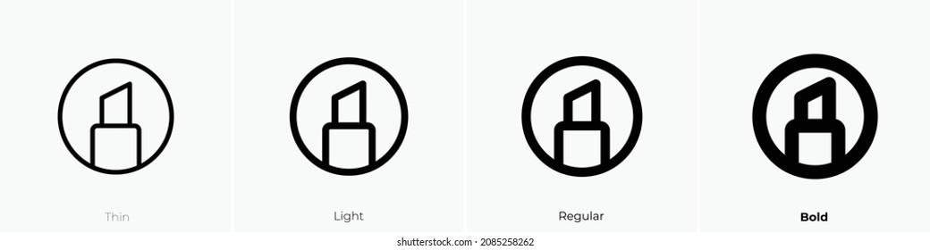 highlighter circle icon. Thin, Light Regular And Bold style design isolated on white background