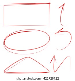 highlighter circles arrows, hand drawn circle markers