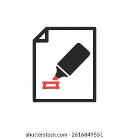 Highlighter with Colored Mark on Paper Icon