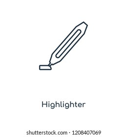 Highlighter concept line icon. Linear Highlighter concept outline symbol design. This simple element illustration can be used for web and mobile UI/UX.