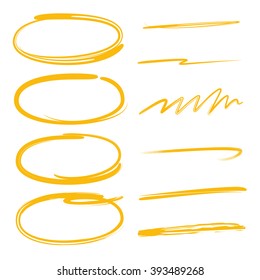 elementos de resaltado, marcadores de círculo, marcadores ovalados