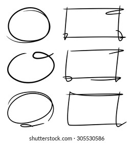 highlighter elements, circles, frames
