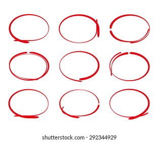 highlighter elements, red circle set