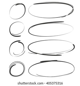 highlighter elements scribble circle and oval for highlighting text