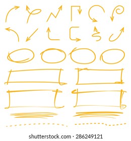 highlighter elements, vector set