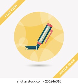 Highlighter flat icon with long shadow,eps10