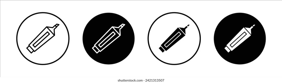 Icono de línea plana resaltado. Resaltar vector de ilustración de línea delgada