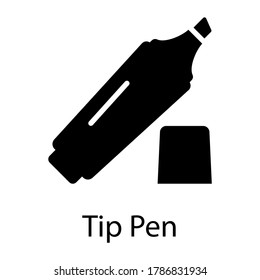 highlighter glyph icon isolated on white background