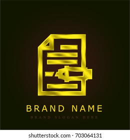 Highlighter golden metallic logo