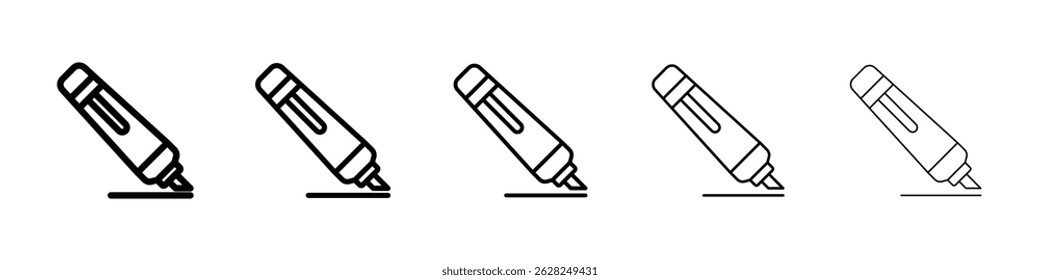 Ícone do marca-texto em preto. Ilustração vetorial para design gráfico