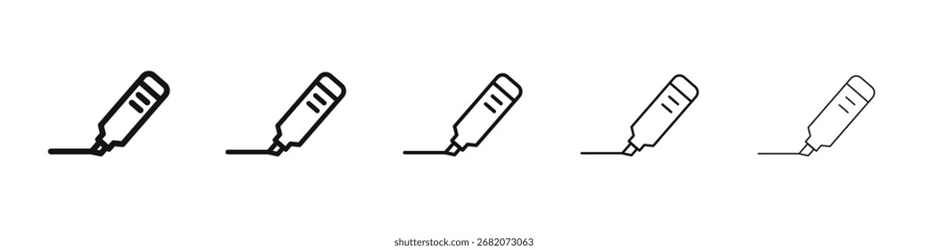 Icono de resaltador signo de Vector blanco y negro