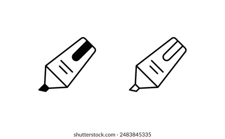 Highlighter icon design with white background stock illustration