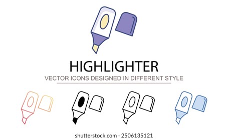 Highlighter icon design with white background stock illustration