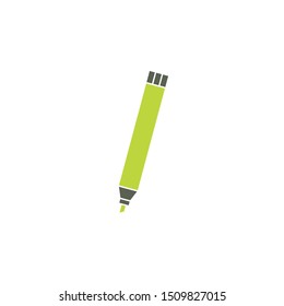 Highlighter icon. Flat illustration of highlighter vector. Highlighter sign symbol