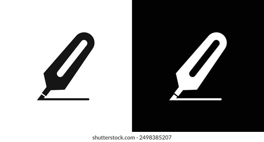 Highlighter icon flat line symbol set.