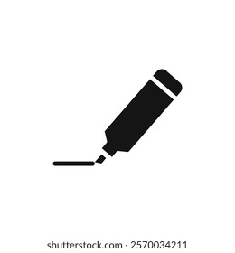 Highlighter icon Flat simple outline set