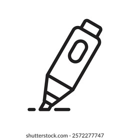 Highlighter icon Flat vector set outline