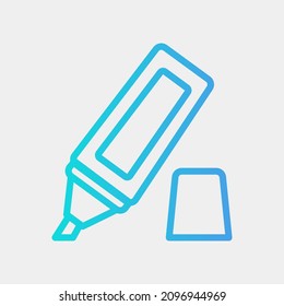 Highlighter icon in gradient style about school and education, use for website mobile app presentation