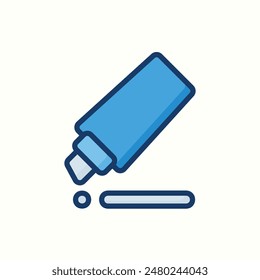 Hervorhebungssymbol, isolierter blauer Umrissstil, Grafikdesign-Symboldesign