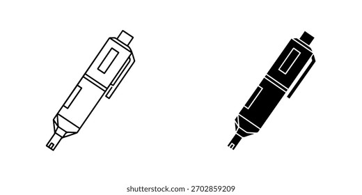 Highlighter icon isolated on marker pen, text highlighter, or felt tip pen concept