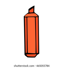 Highlighter icon isolated on white background in style hand draw