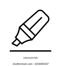 highlighter icon. Line Art Style Design Isolated On White Background