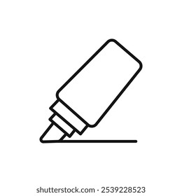 Highlighter icon outline collection or set in black and white