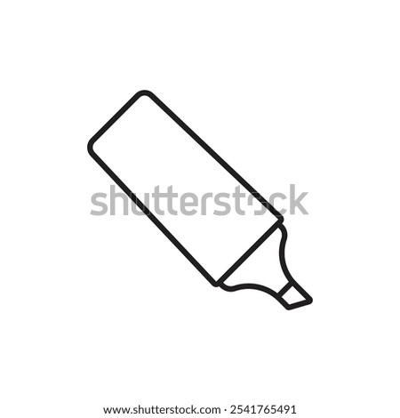 Highlighter icon Outline set in black and white color